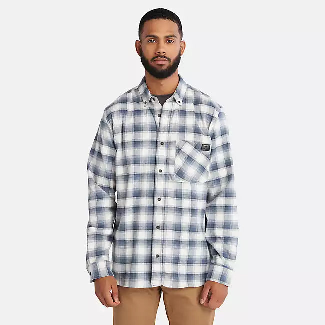 Timberland Pro Men's WOODFORT HEAVYWEIGHT FLANNEL BUTTON UP WORK SHIRT