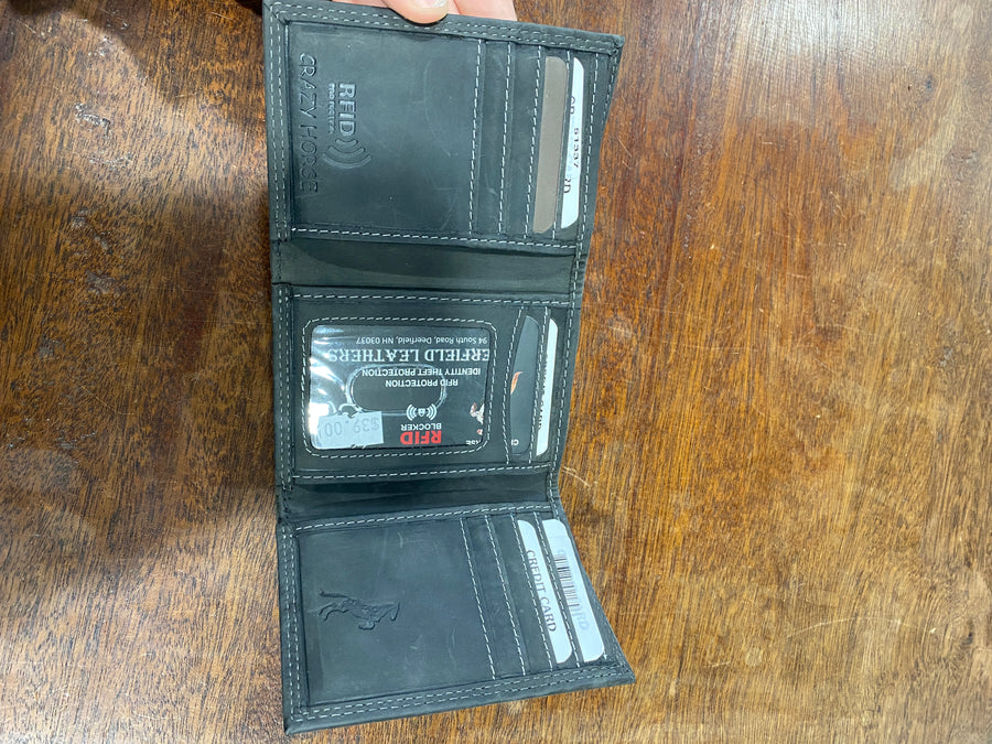 CRAZY HORSE RFID Men’s Leather Wallet Trifold