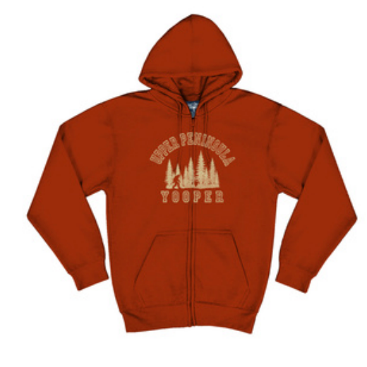 Upper Peninsula Yooper Full Zip Hoodie with Sasquatch
