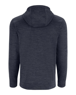 Dark gray hoodie shown from the back on a white background