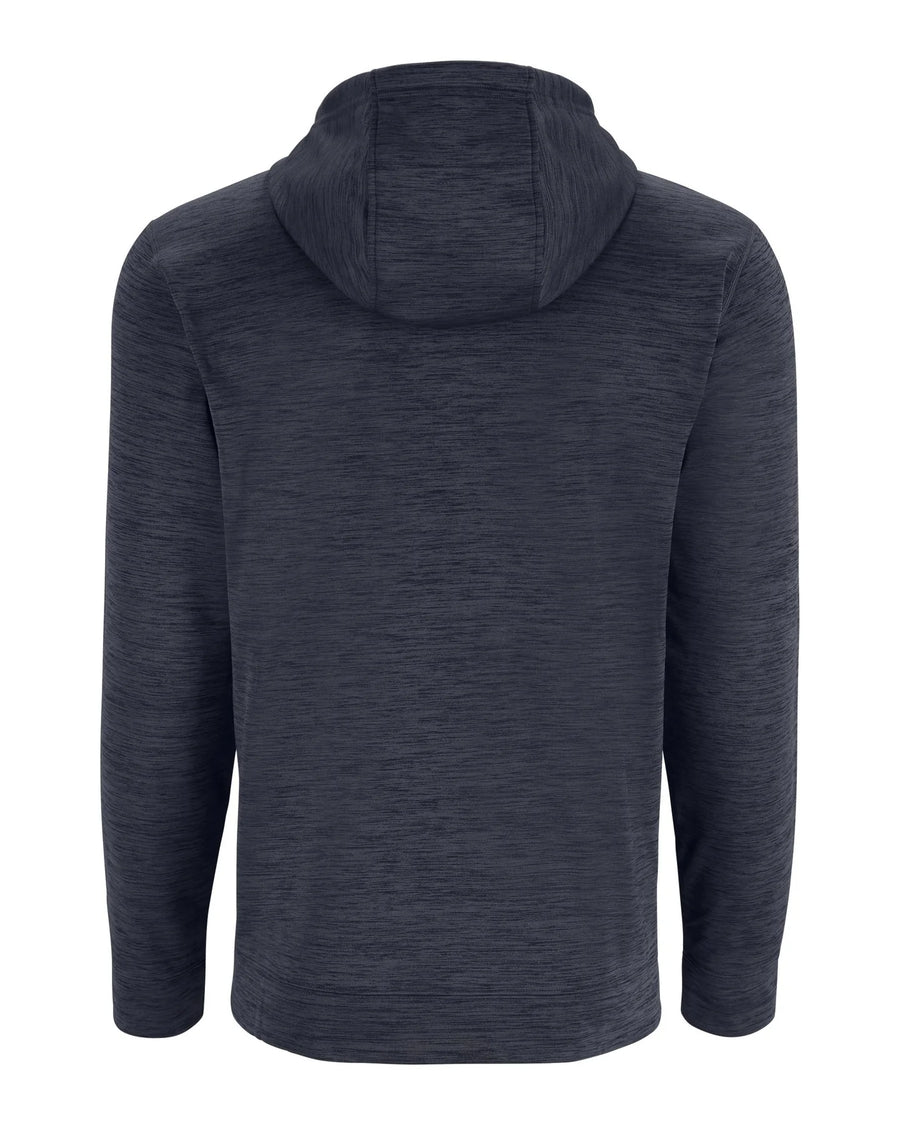 Dark gray hoodie shown from the back on a white background