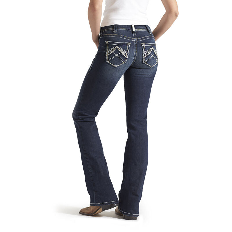 Ariat Women's R.E.A.L. Mid Rise Stretch Whipstitch Boot Cut Jean (10014022)