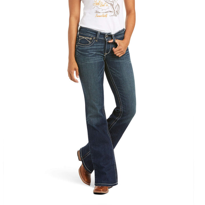 Ariat Women's R.E.A.L. Mid Rise Stretch Whipstitch Boot Cut Jean (10014022)