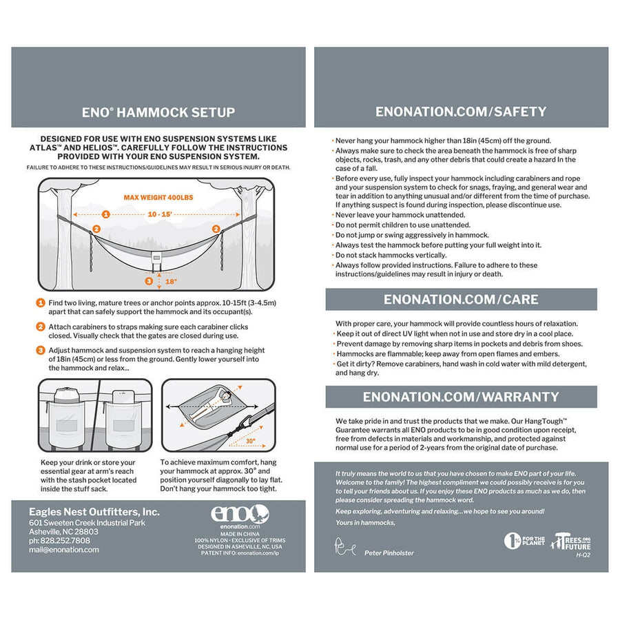 Eno DoubleNest Hammock (Solids)